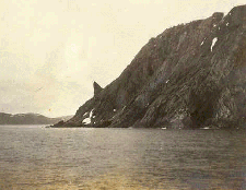bleak rocky cliff shore
