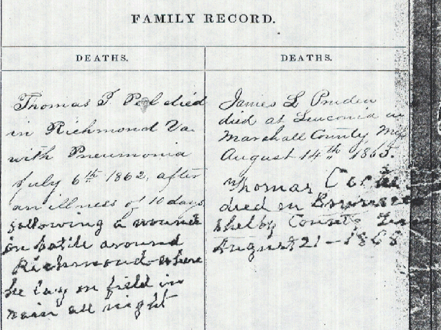 Bible Record Page